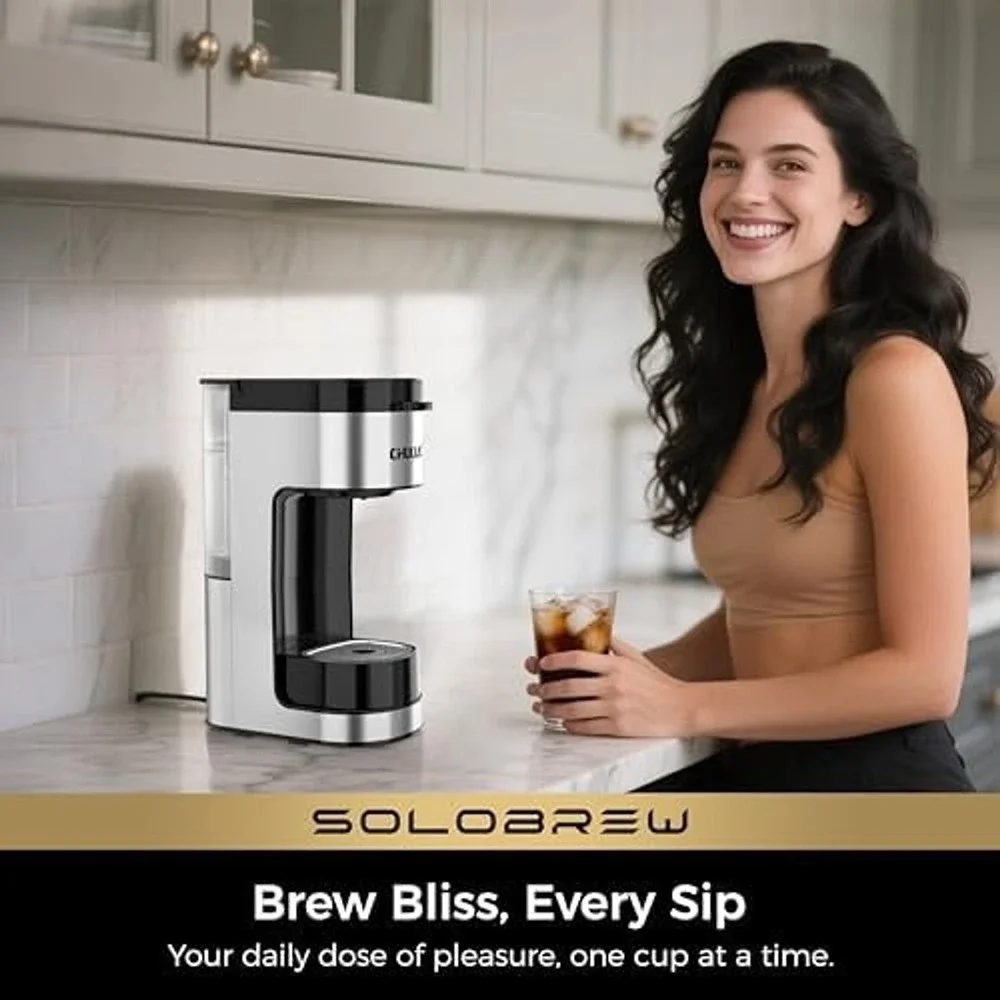 CHULUX Single Serve Coffee Maker SOLOBREW 2-in-1 Capsule & Ground Coffee Machine